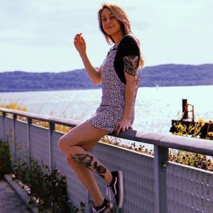 NWT Kendall & Kylie Leopard Denim Overall Dress